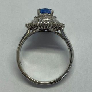 Pt900 天然サファイアリング S0.92ct D0.38ct サイズ12号の通販 by