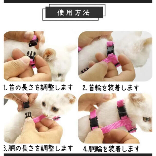  ハーネス リード 猫 ねこ 小型 子猫 首胴輪 ペット 散歩 旅行 黒 その他のペット用品(猫)の商品写真