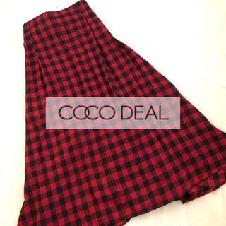 ココディール(COCO DEAL)のCOCO DEAL チェック　ロングスカート  共布ベルト付　新品未使用(ロングスカート)