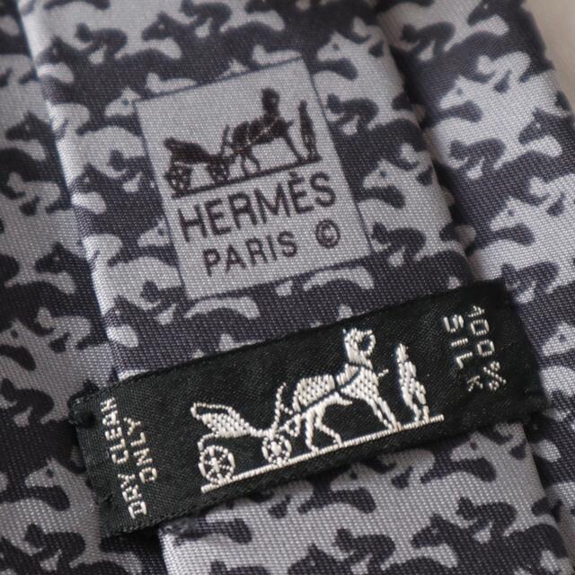 Hermes(エルメス)の【HERMES】ネクタイ美品！グレー地に乗馬柄 メンズのファッション小物(ネクタイ)の商品写真