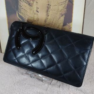 シャネル(CHANEL)のCHANEL 長財布 黒 カンボンライン(財布)