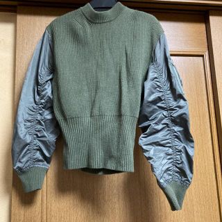 ファーファー(fur fur)のFURFUR MA-1スリーブニット　美品(ニット/セーター)