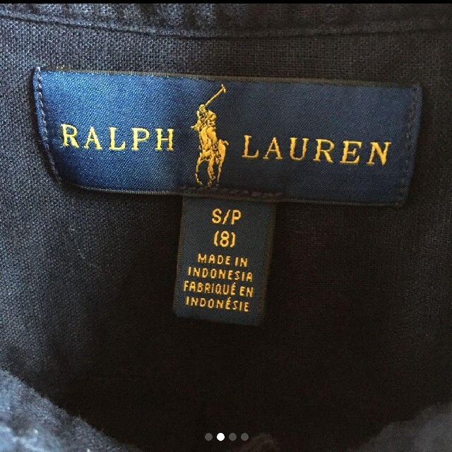 POLO RALPH LAUREN(ポロラルフローレン)の再値下げRALPH LAURENラルフローレンキッズシャツ　8　140ネイビー キッズ/ベビー/マタニティのキッズ服男の子用(90cm~)(ブラウス)の商品写真