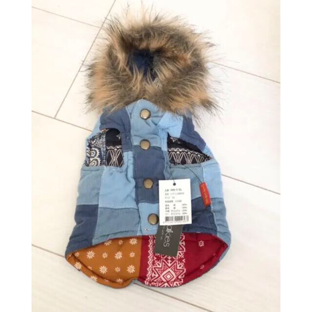 リバーシブル　コーデュロイジャケット　犬服 ハンドメイドのペット(ペット服/アクセサリー)の商品写真