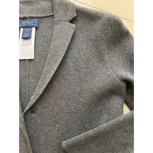 POLO RALPH LAUREN(ポロラルフローレン)の美品☆ラルフローレン☆ ノッチ ラペル コットン カーディガン キッズ/ベビー/マタニティのキッズ服女の子用(90cm~)(カーディガン)の商品写真