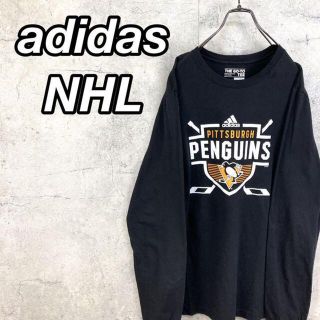 アディダス(adidas)の希少 90s アディダス NHL ロンT ビッグプリント チームロゴ(Tシャツ/カットソー(七分/長袖))