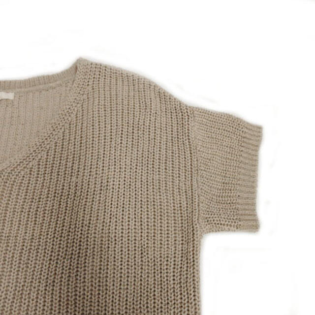 STUDIO CLIP(スタディオクリップ)のスタディオクリップ ニット 半袖 かぎ編み コットン混 ベージュ L レディースのトップス(ニット/セーター)の商品写真