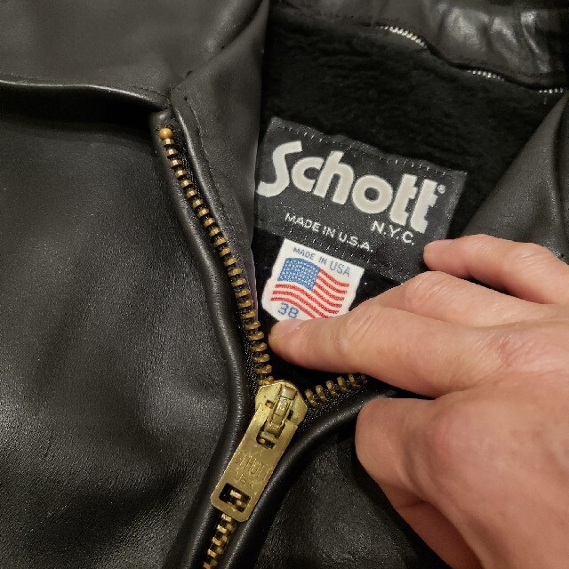 schott - schott 38 黒 内ボア付き ヴィンテージの通販 by GUAM's shop