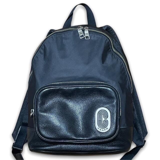 COACH コーチ ナイロンリュックサック バックパック 黒 花柄 COACH コーチ ナイロンリュックサック バックパック 黒 花柄