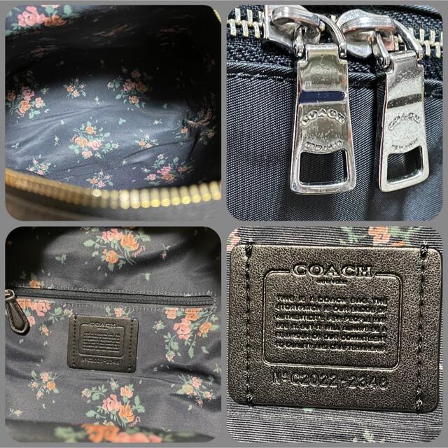 COACH コーチ ナイロンリュックサック バックパック 黒 花柄 COACH コーチ ナイロンリュックサック バックパック 黒 花柄