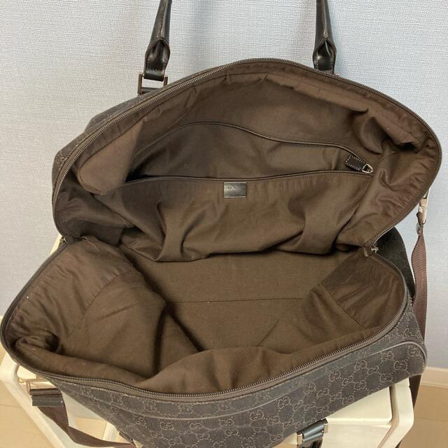 グッチ GUCCI ボストンバッグ GGキャンバス シェリーライン ブラウン