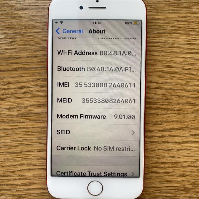 Apple(アップル)のApple iPhone 7 128GB レッド SIMフリー スマホ/家電/カメラのスマートフォン/携帯電話(スマートフォン本体)の商品写真