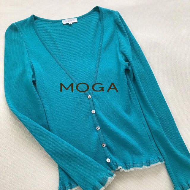 MOGA(モガ)のMOGAカーディガン  ブルー　Mサイズ レディースのトップス(カーディガン)の商品写真