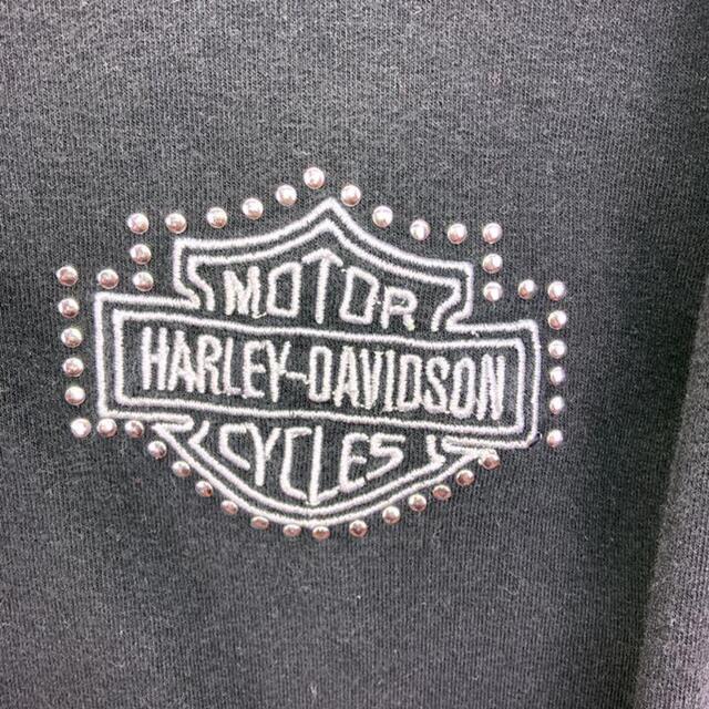 Harley Davidson(ハーレーダビッドソン)の希少 90s ハーレーダビッドソン フルジップパーカー ビッグ刺繍 美品 レディースのトップス(パーカー)の商品写真