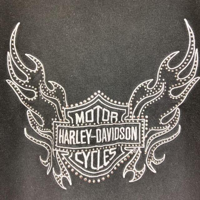 Harley Davidson(ハーレーダビッドソン)の希少 90s ハーレーダビッドソン フルジップパーカー ビッグ刺繍 美品 レディースのトップス(パーカー)の商品写真