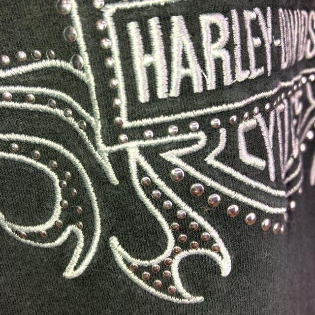 Harley Davidson(ハーレーダビッドソン)の希少 90s ハーレーダビッドソン フルジップパーカー ビッグ刺繍 美品 レディースのトップス(パーカー)の商品写真