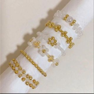 【即購入可】ビーズリング6点セット　300円　No.23(リング)