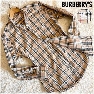 バーバリー(BURBERRY)の極美品⭐️バーバリーズ ノバチェック ホースロゴ刺繍 長袖シャツ Lサイズ相当(シャツ)