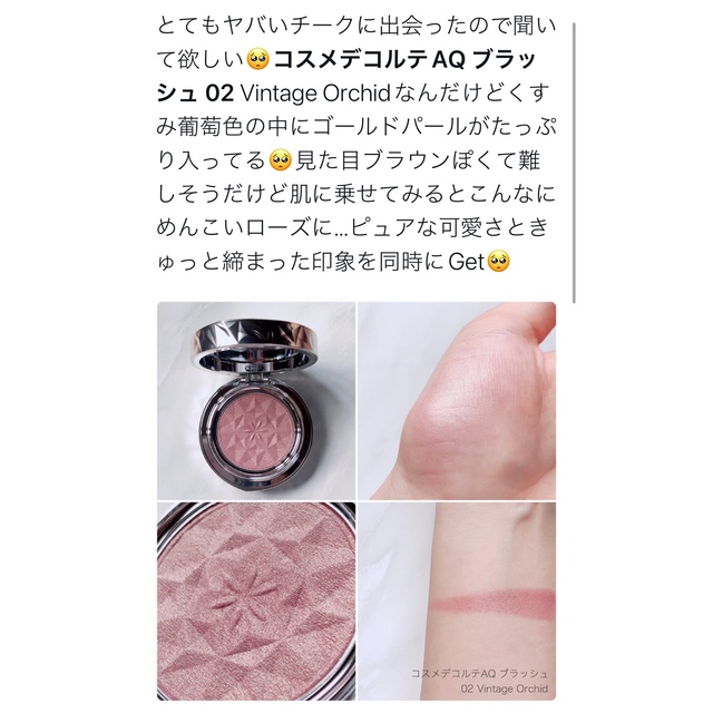 新品未使用　COSME DECORTE AQブラッシュ #02