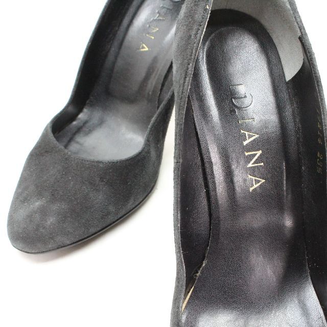 DIANA(ダイアナ)の  美品 DIANA 本革ヌバックウェッジパンプス 23.5 黒○B64　　　　 レディースの靴/シューズ(ハイヒール/パンプス)の商品写真