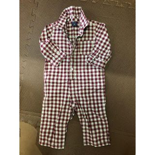 ベビーギャップ(babyGAP)のベビーギャップ  チェック柄ロンパース  80(ロンパース)