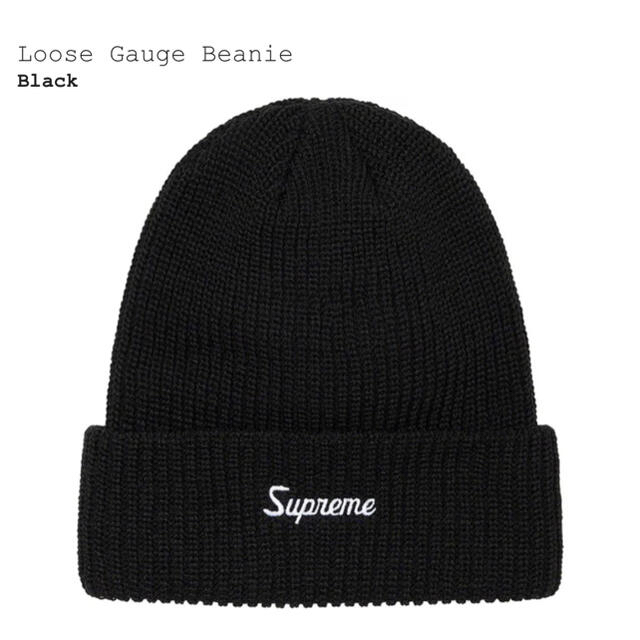 ニット帽/ビーニーsupreme loose gauge beanie black 新品