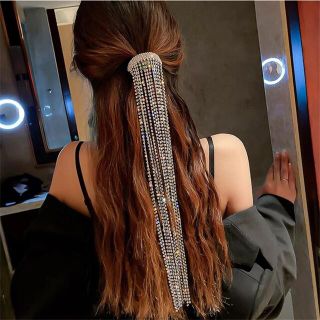 【即発送】【新品】シルバーラインストーンヘアアクセサリー◆ヘアアレンジ◆ビジュー(バレッタ/ヘアクリップ)