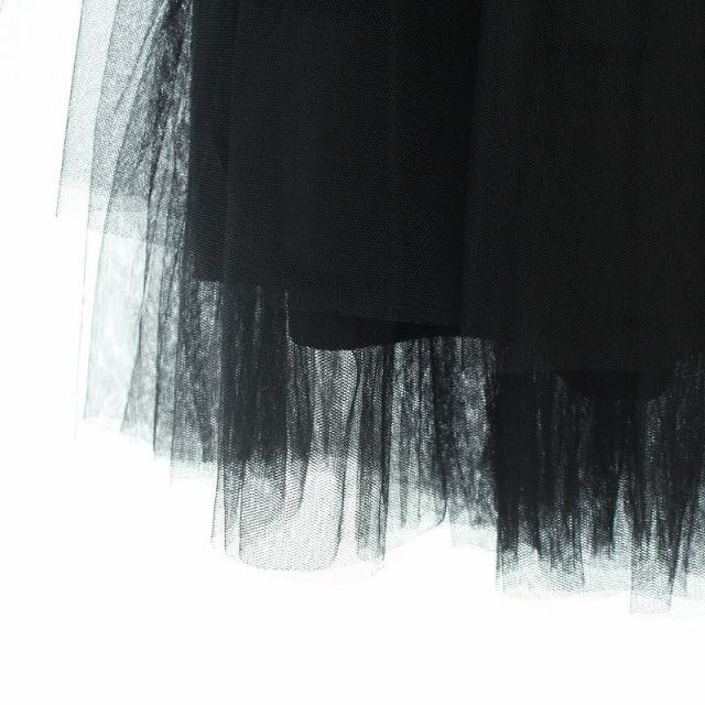 FOXEY(フォクシー)のフォクシー ひざ丈 チュールスカート フレア ティアード 38 S 黒 レディースのスカート(ひざ丈スカート)の商品写真