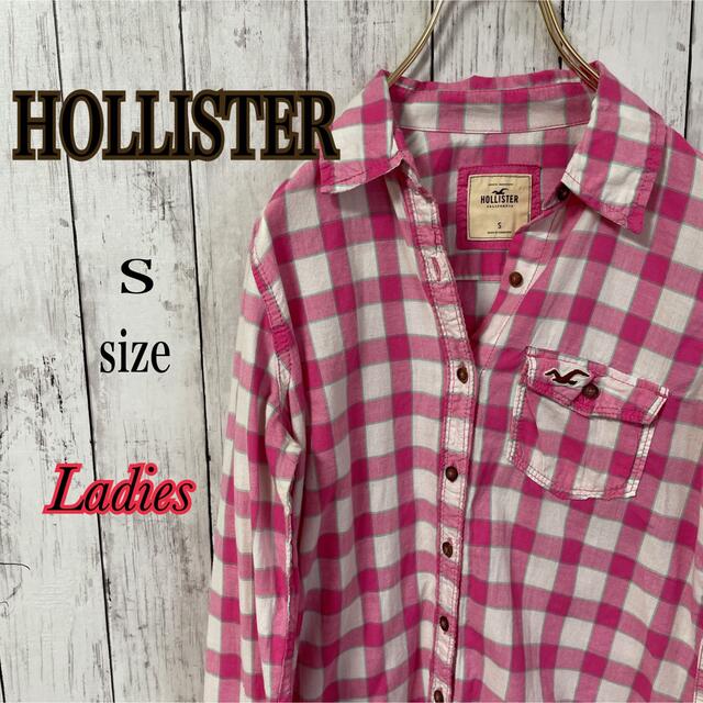 Hollister(ホリスター)のホリスター　チェック柄　ネルシャツ　ピンク　S 古着 レディースのトップス(シャツ/ブラウス(長袖/七分))の商品写真