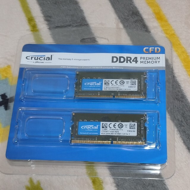 ノートPC用メモリ DDR4-2400 16GB (8GB 2枚セット) スマホ/家電/カメラのPC/タブレット(PCパーツ)の商品写真