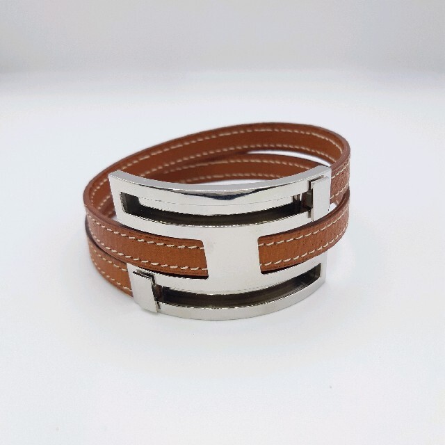 ョップにて Hermes 2連 ブラウン シルバー金具の通販 by kihira's shop