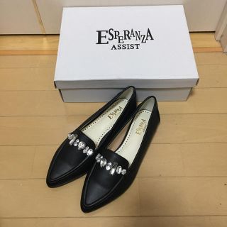 エスペランサ(ESPERANZA)の新品♡ESPERANZA キラキラビジューペタンコパンプス(ハイヒール/パンプス)