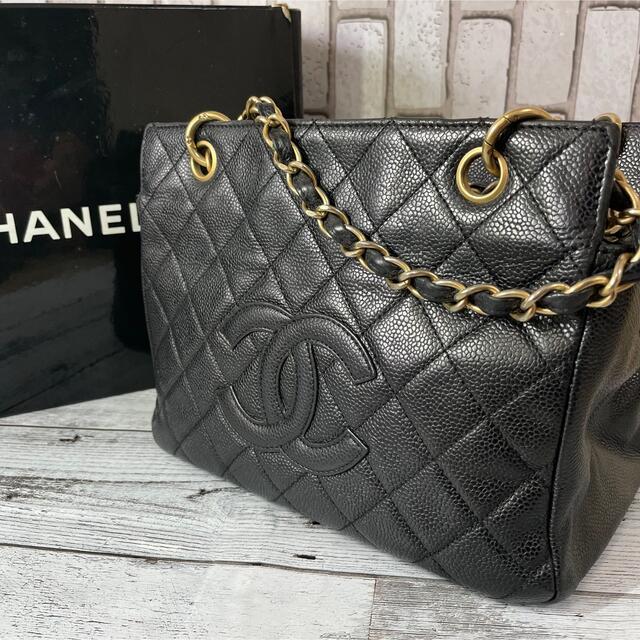 CHANEL キャビアスキン マトラッセ チェーンハンドバッグ