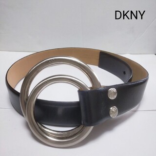 ダナキャランニューヨーク(DKNY)の美品　DKNY　ベルト　ドレスベルト　ブラック　レザー(ベルト)