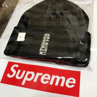 シュプリーム(Supreme)のlogo striped beanie(ニット帽/ビーニー)