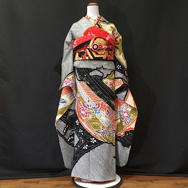 オリジナルデザイン手作り商品 SO-8☆振袖 帯セット❣️身丈168cm 裄