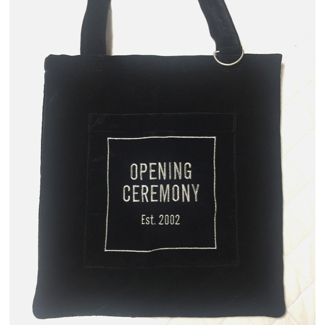 OPENING CEREMONY(オープニングセレモニー)の今期完売レア♡OPENING CEREMONY ベロアトート黒 超美品♡ レディースのバッグ(トートバッグ)の商品写真