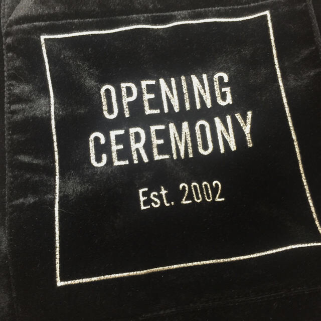 OPENING CEREMONY(オープニングセレモニー)の今期完売レア♡OPENING CEREMONY ベロアトート黒 超美品♡ レディースのバッグ(トートバッグ)の商品写真