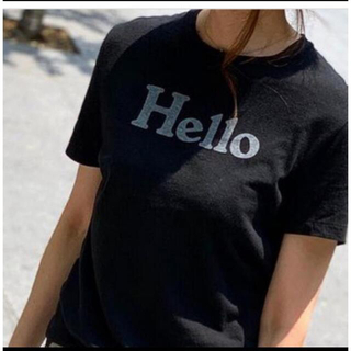 マディソンブルー(MADISONBLUE)のマディソンブルー  Hello Tシャツ　黒　ブラック　02(Tシャツ(半袖/袖なし))