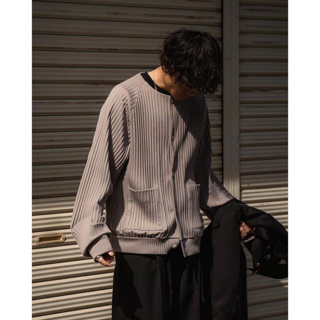 【stein】PLEATED KNIT CARDIGAN GREIGE サイズM