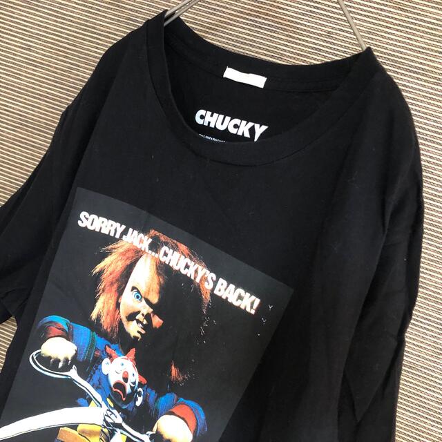 GU(ジーユー)の【チャイルドプレイ】半袖Tシャツ チャッキー　映画　デカロゴ　ビッグロゴ　A２ メンズのトップス(Tシャツ/カットソー(半袖/袖なし))の商品写真