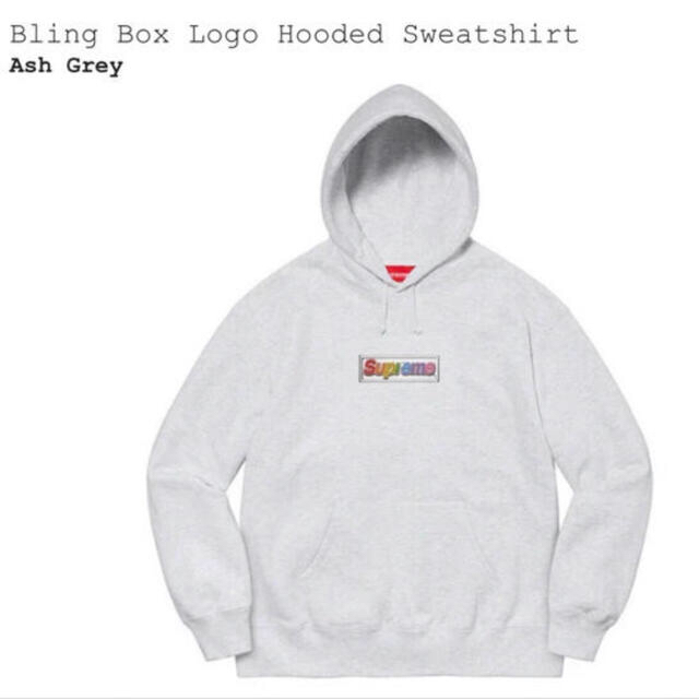 パーカーSupreme Bling Box Logo Hooded ash grey M