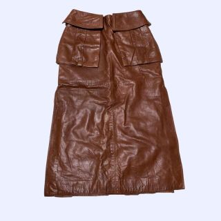 ケンゾー(KENZO)の明日処分KENZO leather skirt (ひざ丈スカート)