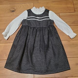 ベベ(BeBe)のBeBe ワンピース ブラウス 110 美品 フォーマル 黒 お出かけに(ワンピース)