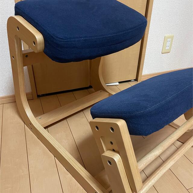 【美品】弘益　スレッドチェア　バランスチェア　学習椅子　木製 インテリア/住まい/日用品の椅子/チェア(座椅子)の商品写真
