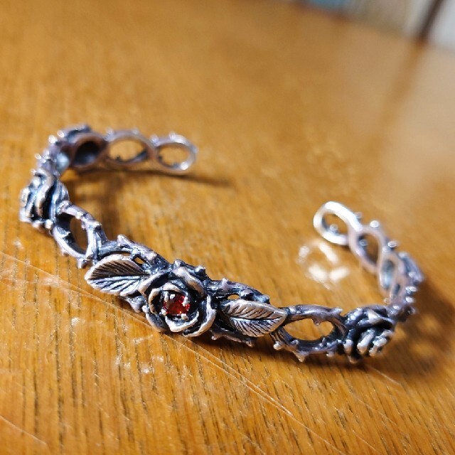 シルバー 薔薇 バングル ブレス Silver 925 Rose Bangle-