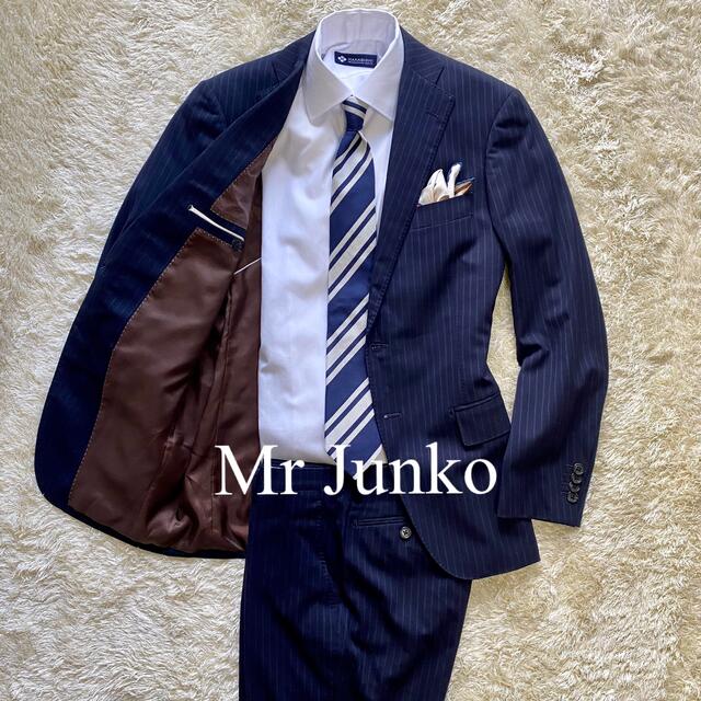 Mr.Junko(ミスタージュンコ)のMR JUNKO  セットアップ　スーツ　ネイビー　ストライプ メンズのスーツ(セットアップ)の商品写真
