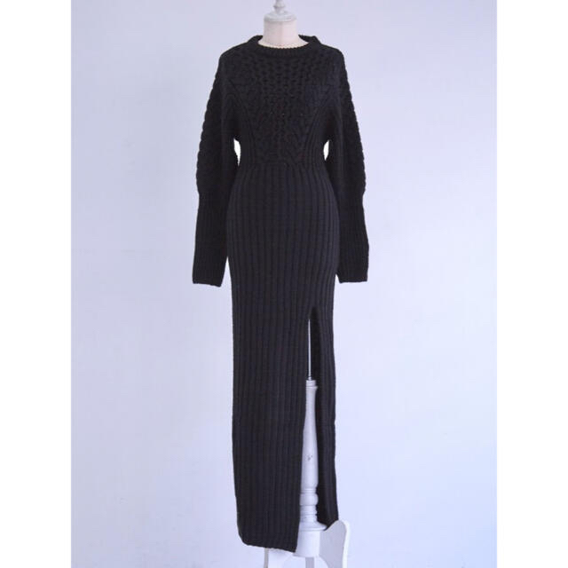 Rosary moon - rosarymoon / Back-open Cable Dress
