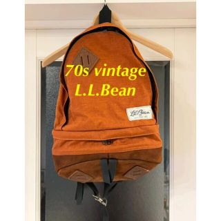 エルエルビーン(L.L.Bean)の70s L.L.Bean 筆記体タグ ビンテージデイパック レンガ色 USA製(バッグパック/リュック)