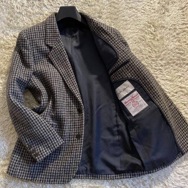 極美品 ハリスツイード Harris Tweed グレージャケットL 千鳥格子柄 | フリマアプリ ラクマ